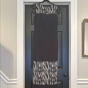 Elegant Black and White Zebra Print Dress